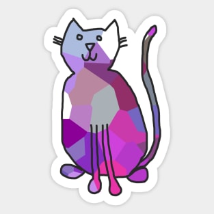 Purple Crystal Cat Sticker